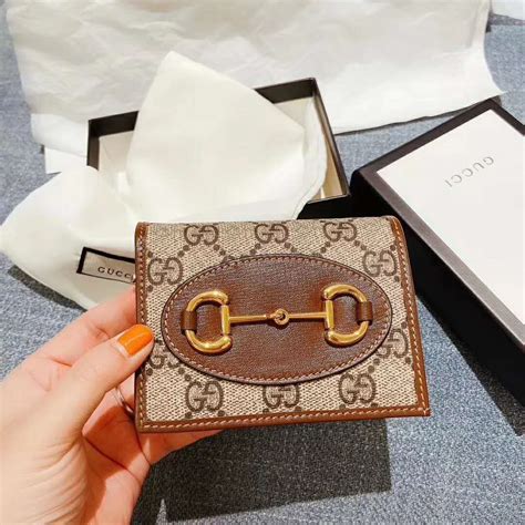 gucci horsebit card case wallet|gucci 1955 wallet.